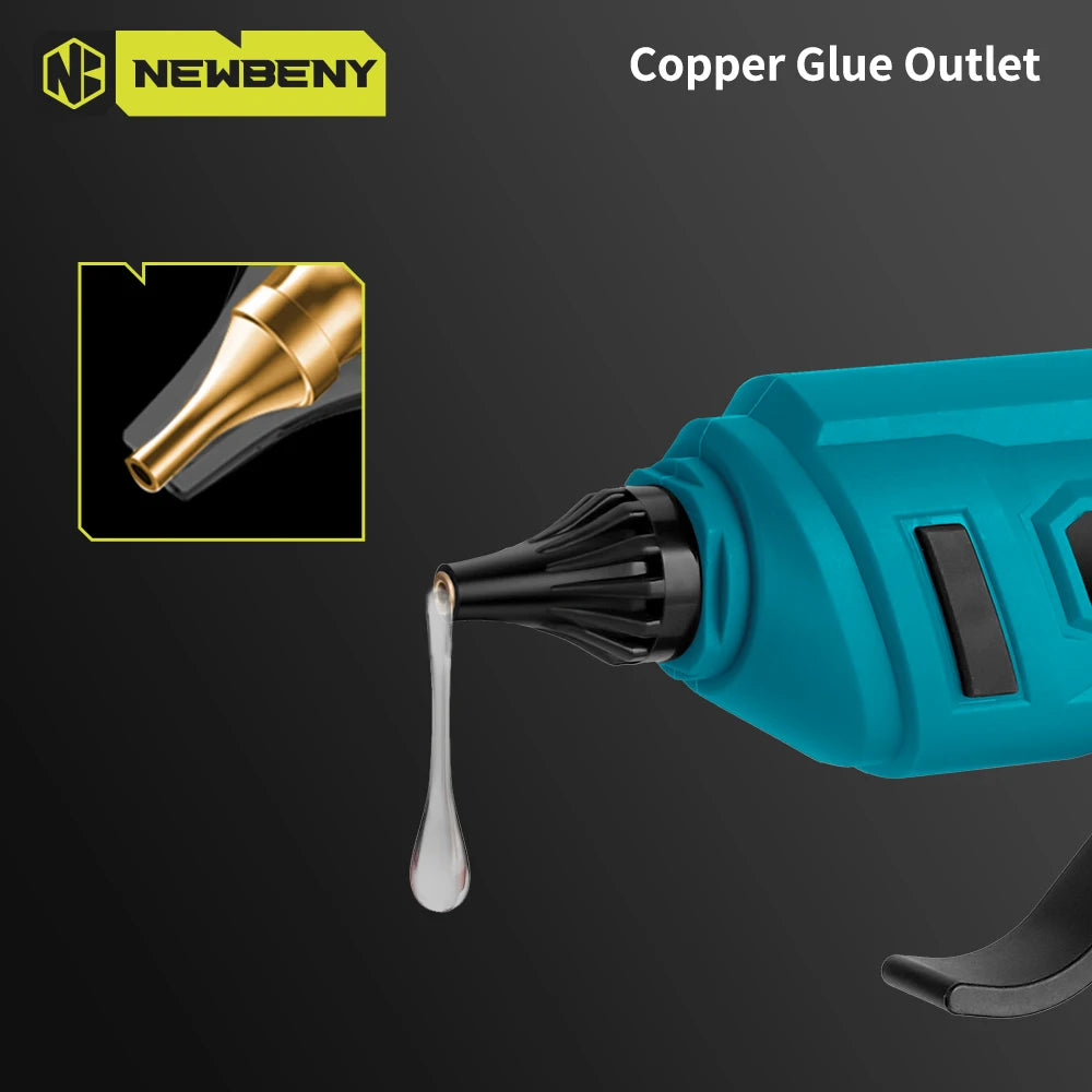 NEWBENY 280°C Cordless Hot Glue Gun – 11mm with 10 Glue Sticks for DIY & Repairs, Compatible with Makita Battery Pin