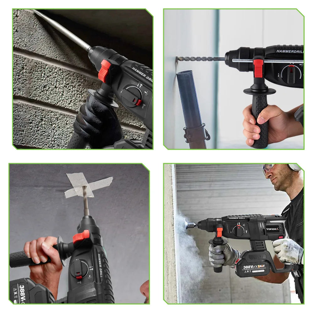 1680W 26mm Brushless Cordless Rotary Hammer – Multi-Function Impact Drill for Makita Battery Pin