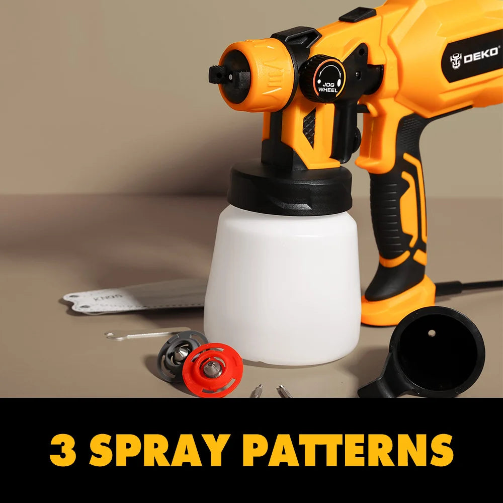 DEKO 220V Electric Paint Sprayer – High-Power Home Spray Gun with 3 Nozzles, Easy to Use & Clean, Perfect for Beginners