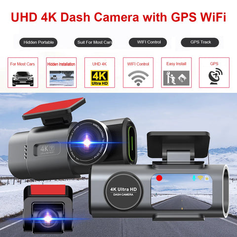 4K GPS WIFI Dashcam met nachtzicht