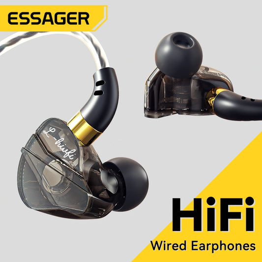 Essager HiFi In-Ear Type C Headphones with Bass, Noise Cancelling, and Mic for Sports & Gaming