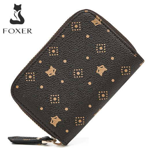 FOXER Women Fashion Mini Card Holder Wallet - Stylish Coin Purse for Ladies