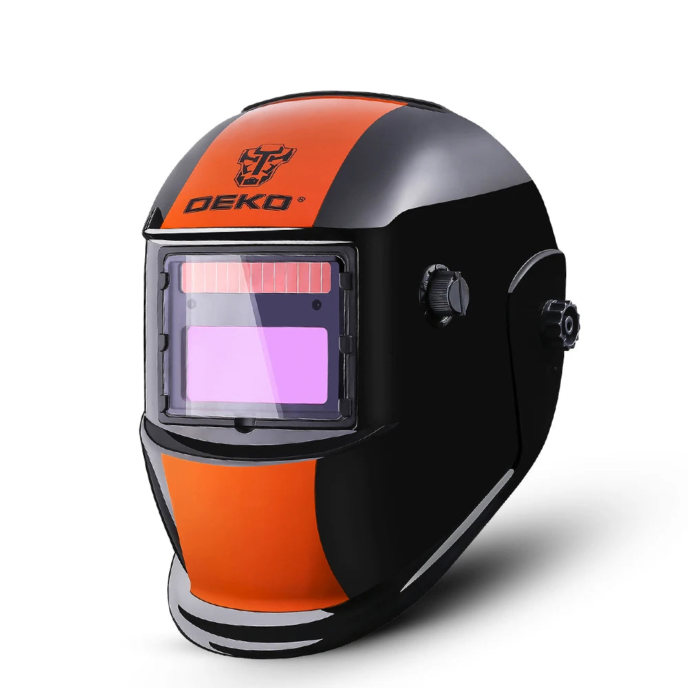 DEKO Orange S Solar Auto-Darkening Welding Helmet – For MIG, MMA & Plasma Cutting