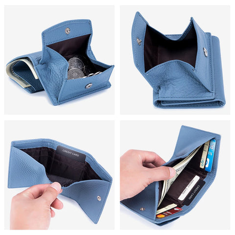 Zency Genuine Leather Wallet Case for Women - Stylish Mini Coin Purse & Card Holder