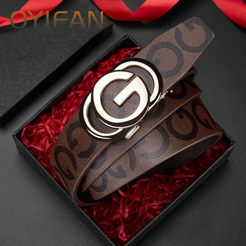 Luxury Men’s Belt – Automatic Buckle Business & Casual Style