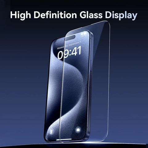 Joyroom HD Tempered Glass Screen Protector for iPhone 15 Pro Max – Quick Install, 1/2/3pcs Options Available