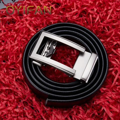 OYIFAN Adjustable Genuine Leather Belt – Formal & Jeans Style with Auto Buckle
