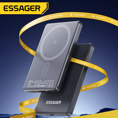 Essager Premium 65W Power Bank – 20000mAh Portable PD Fast-Charge