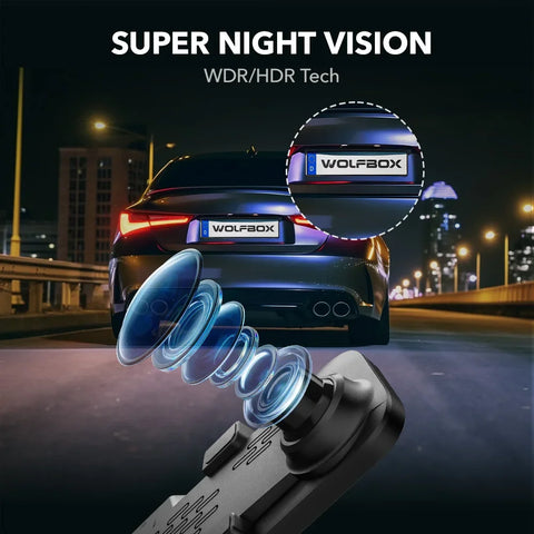 WOLFBOX G840S 12" IPS Dashcam – 4K-Doppelkameras mit GPS und Nachtsicht