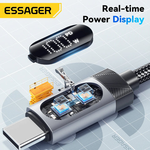 Essager USB C Cable - 100W PD Fast Charging for iPhone 16/15, Xiaomi, Huawei, MacBook, iPad, Type C to Type C