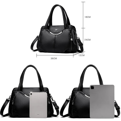 2024 Multi Pocket Women's Handbag - Luxury Soft Leather Tote