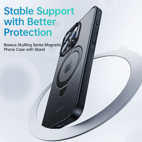 Baseus Magnetic Stand Case for iPhone 16/15/14/13 Pro Max - 180° Adjustable Kickstand & Magnetic Charging