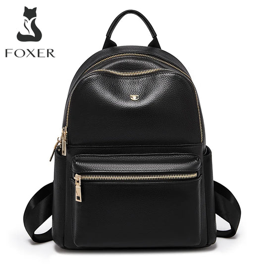 FOXER Women's Cute Fashion Backpack - Stylish Leather & Microfiber Daypack