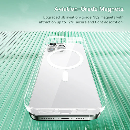Baseus Magnetic Wireless Charging Case for iPhone 16 15 Pro Max, Compatible with iPhone 14 13 12 11 Pro Max Plus