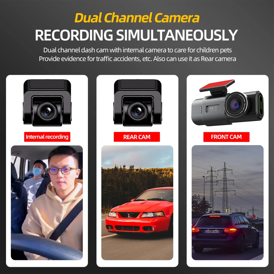 4K GPS WIFI Dashcam met nachtzicht