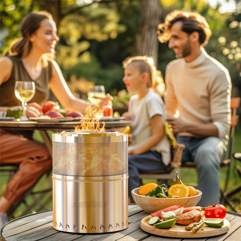 Portable Stainless Steel Fire Pit for Camping and Backyard