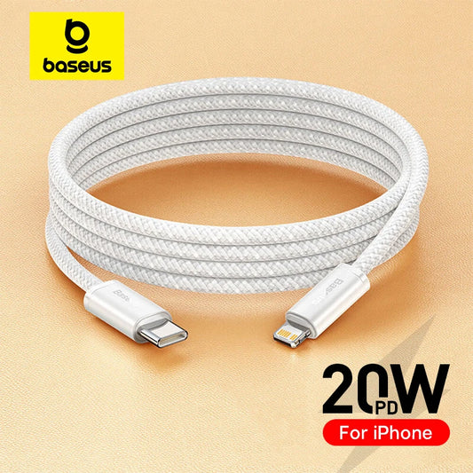 Baseus USB C Fast Charging Cable for iPhone 14/13/12/11 Pro Max, iPad & MacBook - 20W Power Delivery