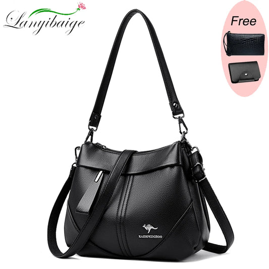 Luxury Soft Cowhide Leather Tote Bag for Women
