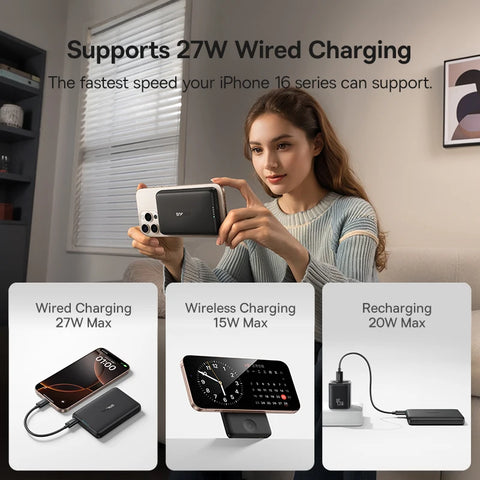 Baseus Pro Magnetic 27W Power Bank – 10000mAh 15W Wireless Charging