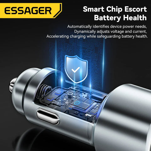 Essager USB C Car Charger 89W - Super Fast PD & QC 3.0 Charging for iPhone 15, Xiaomi, Huawei, OnePlus, Realme