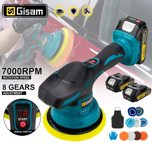 G Perfil 8-Speed Cordless Car Polisher – Adjustable Electric Waxing, Grinding & Sealing Tool for Makita 18V Battery Pin