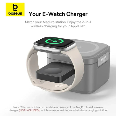 Baseus MagPro Magnetic Wireless Charger 2.5W for Apple Watch Series S1-S10, SE, and Ultra