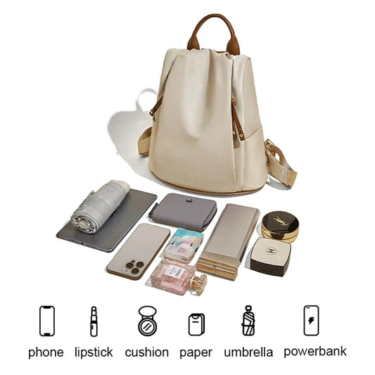 FOXER 2025 Women’s Fabric Backpack - Fashion Top-Handle Schoolbag