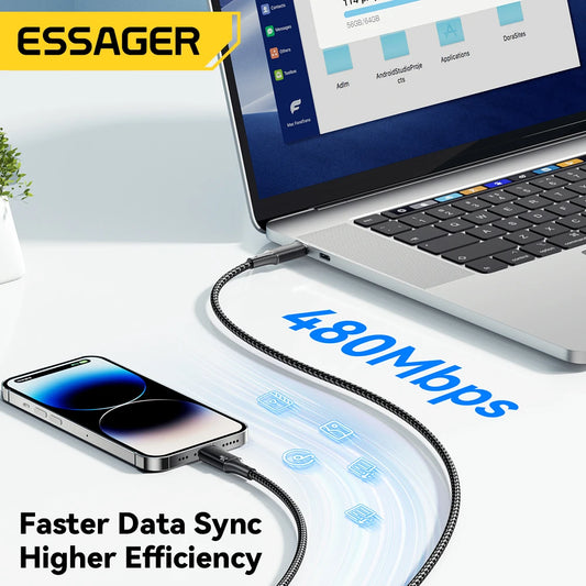 Essager USB C to Lightning Cable - 29W PD Fast Charging for iPhone 14/13/12/11 Pro Max, iPad, MacBook
