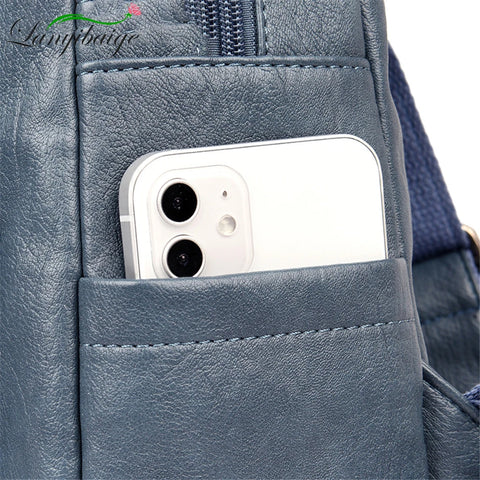 Stylish Large Capacity Leather Backpack Purse for Women