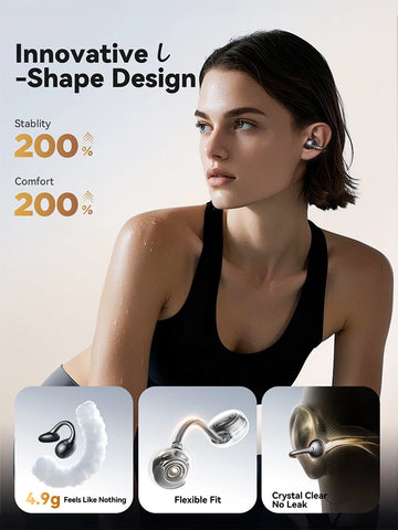Joyroom Wireless Clip-On Earbuds with Auto L-R Recognition & Omni Tap Control for Immersive Sound