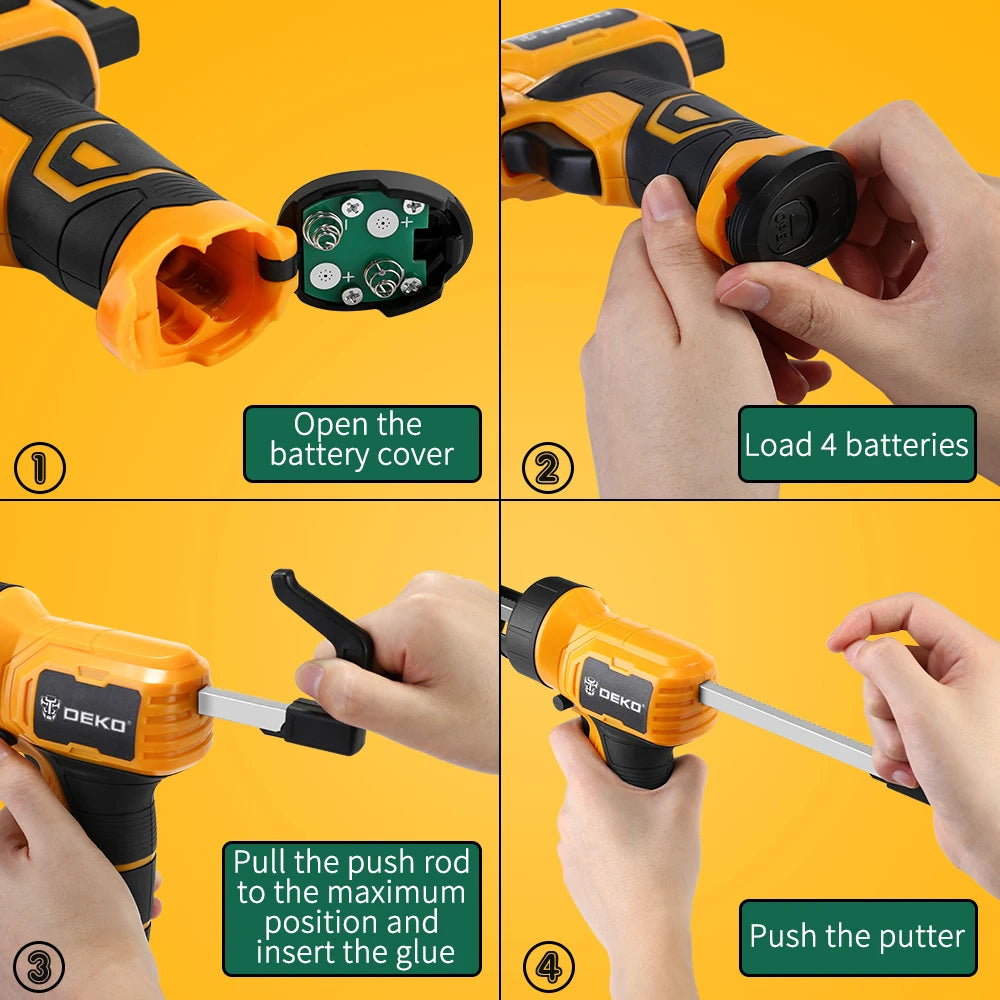 DEKO DEGG01 Electric Glue Gun – Automatic Multi-Function Hot Melt Adhesive for Waterproof Sealing & Bonding