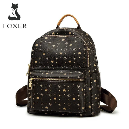 FOXER Women Backpack: Signature PVC Fashion Rucksack for Stylish Travel