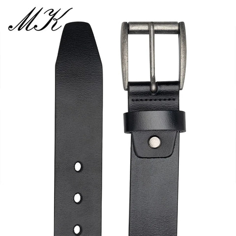 MaiKun Vintage Leather Belt – Genuine Leather with Alloy Pin Buckle for Men’s Jeans & Trousers