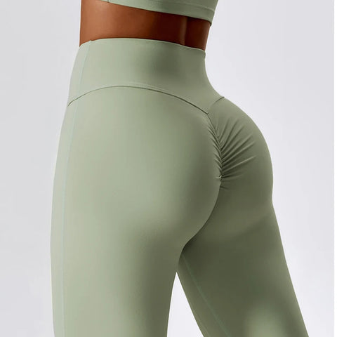 Naked Feeling High-Waist Flared Leggings – Push-Up Atmungsaktive Yoga- &amp; Fitnesshose für Damen