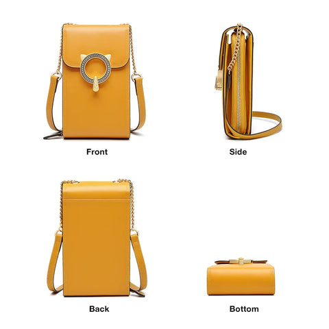 FOXER Mini Women Crossbody Bag - Cute Flap Cellphone Bag for Stylish Ladies