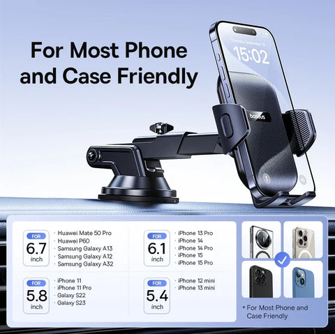 Baseus Dashboard Windshield Phone Holder with Strong Sucker for iPhone, Xiaomi, Huawei, Samsung