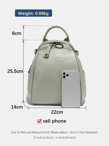 Zency Women's Soft Genuine Leather Travel Backpack