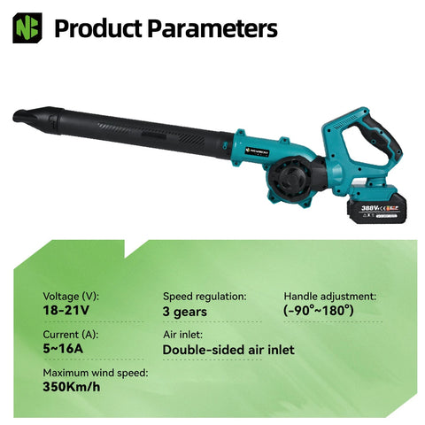 NEWBENY 3-snelheden 350 km/u elektrische blad- en sneeuwblazer – 270° verstelbare snoerloze blazer voor Makita accu met pin