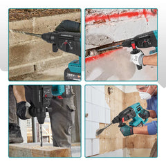 YOFIDRA 26mm Brushless Cordless Rotary Hammer – Multifunction Impact Drill for Makita Battery Pin
