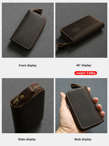 Zency Genuine Leather Unisex Car Key Holder – Elegant Key Organizer