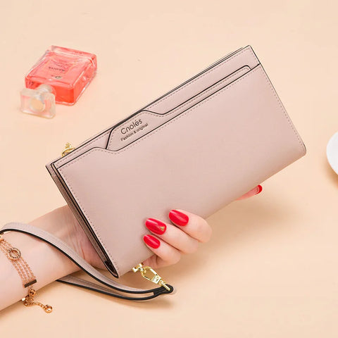 Cnoles Lange Envelop Portemonnee - Elegante Zachte Leren Clutch voor Dames