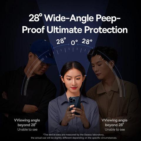 Baseus Tempered Glass Screen Protector for iPhone 13/14/15/16 Pro Max Plus - 0.4mm Anti-Peeping, Auto Installation