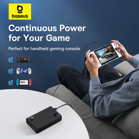 Baseus Max 140W Power Bank – 24000mAh Fast-Charge with 3 Outputs