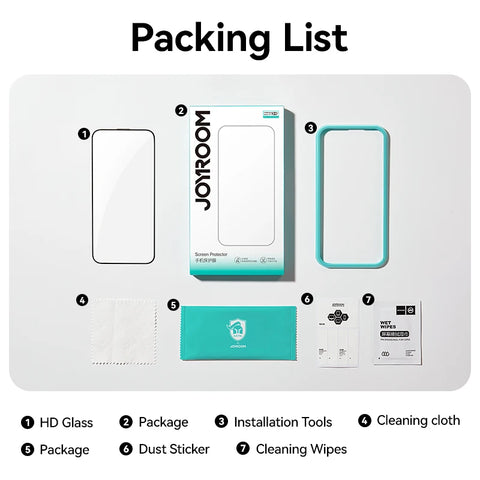 Joyroom HD Glass Screen Protector for iPhone 11-16 Pro Max | Ultimate Full-Screen Tempered Glass Protection
