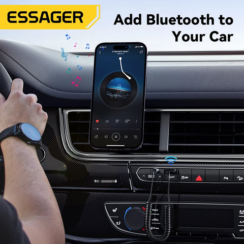 Essager Bluetooth Aux Adapter - USB to 3.5mm Wireless Audio Transmitter for Car Stereo