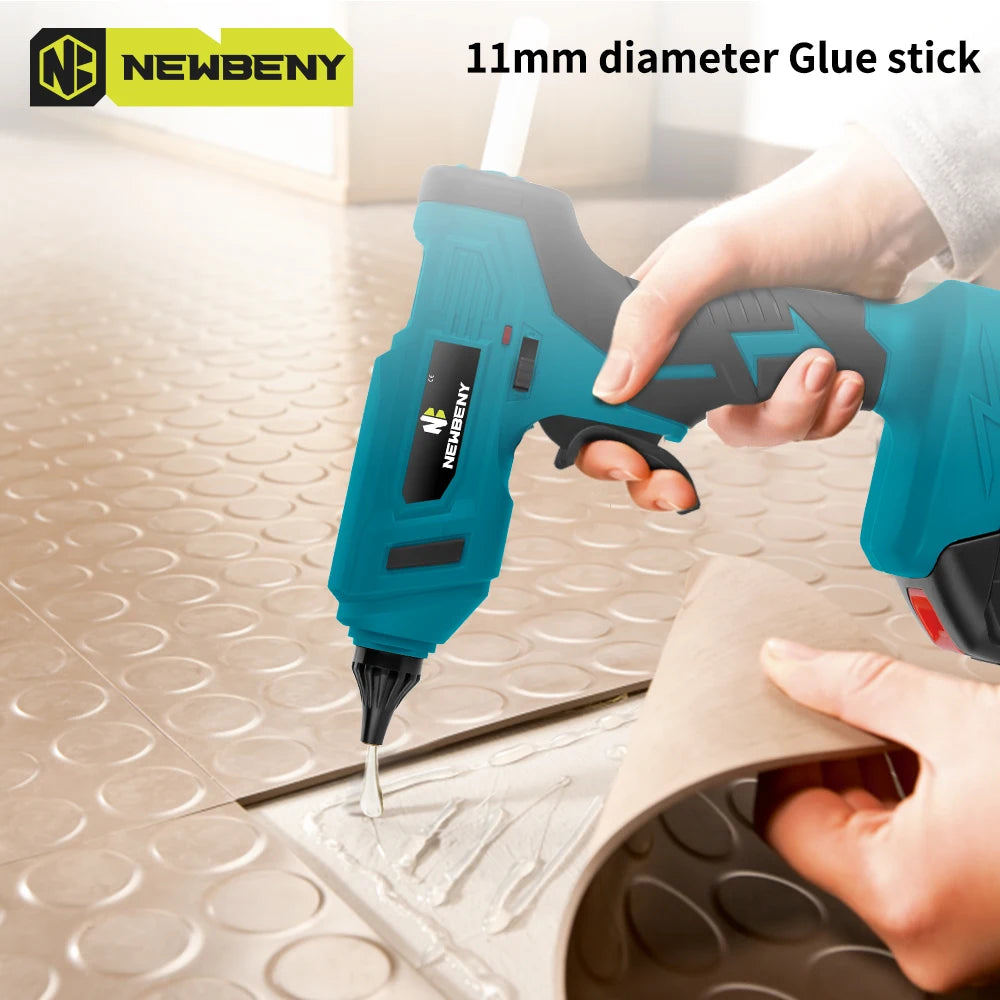 NEWBENY 280°C Cordless Hot Glue Gun – 11mm with 10 Glue Sticks for DIY & Repairs, Compatible with Makita Battery Pin