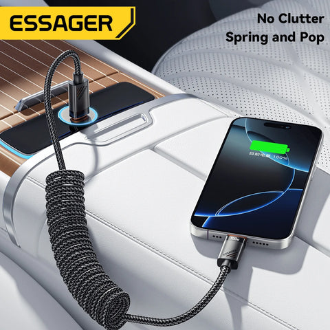 Essager Type C to Type C Cable - 100W PD Fast Charging for iPhone 16/15, MacBook, iPad, Xiaomi, Samsung