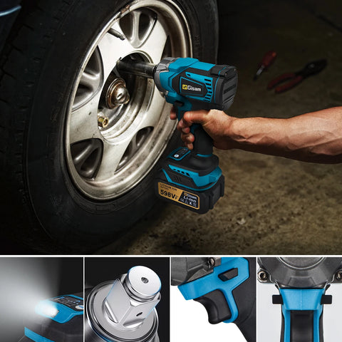 G Perfil 1200Nm borstelloze snoerloze slagmoersleutel – 1/2" elektrische schroevendraaier voor Makita 18V accu met pen
