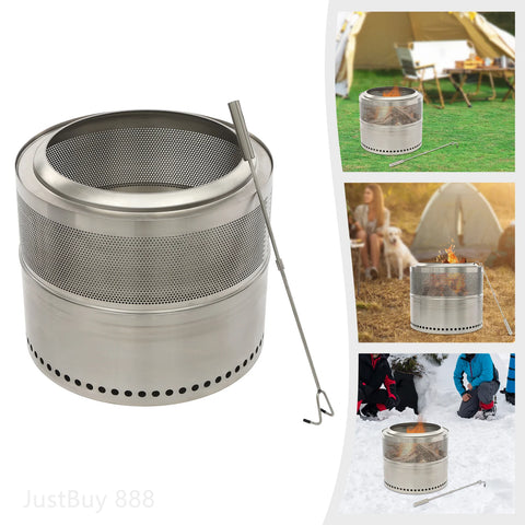 50x40cm Folding Smokeless Fire Pit - Portable Stainless Steel for Outdoor Fun