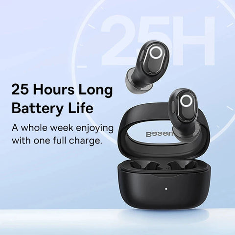 Baseus WM02 Wireless Earphones - TWS Bluetooth 5.3, Compact Design, 25-Hour Battery Life, Comfort Fit